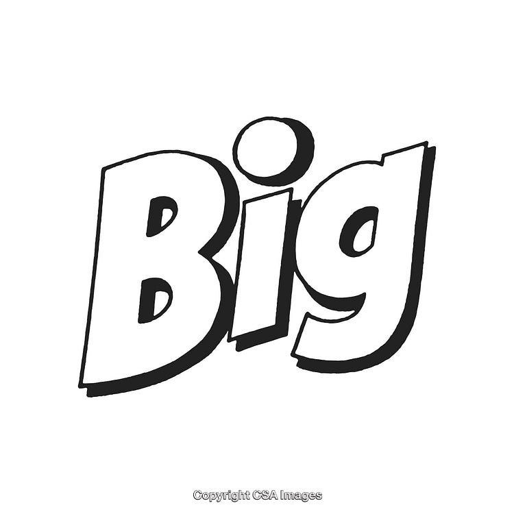 Bold Typography of the Word "Big" in Thick Black Outline Style