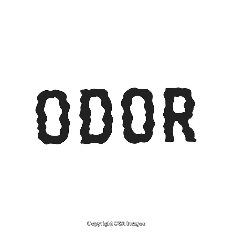 Bold Black Text With Word Odor Displayed on White Background