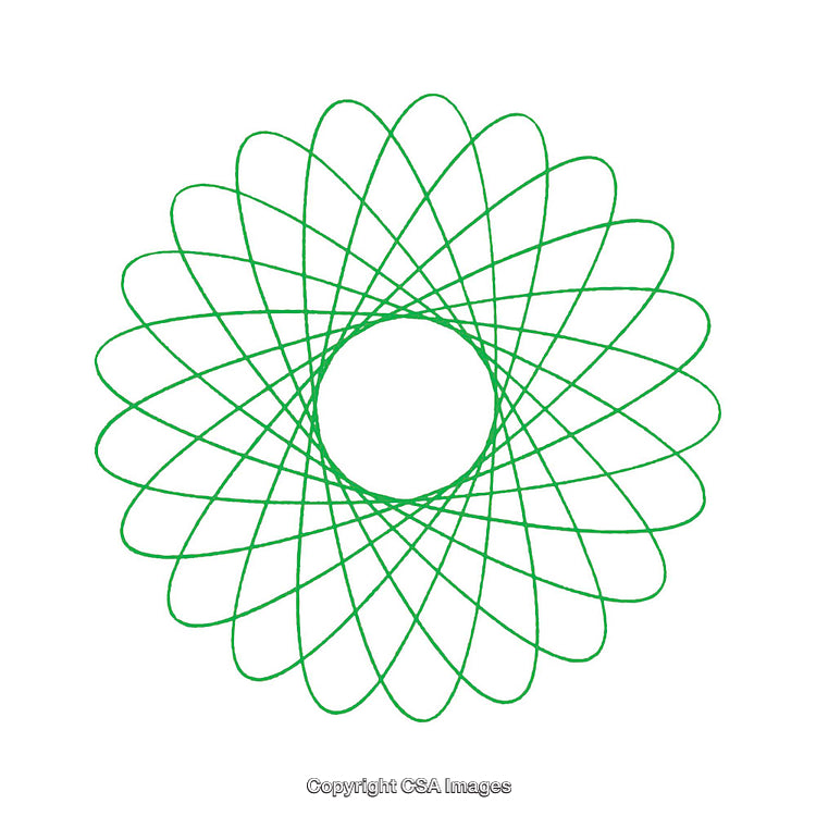 Intricate Geometric Pattern in Green with Abstract Symmetry Design