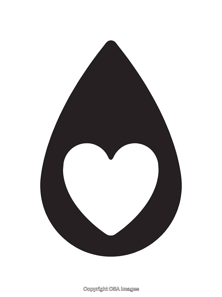 Outlined Heart Within a Droplet Shape Symbolizing Love and Wellness