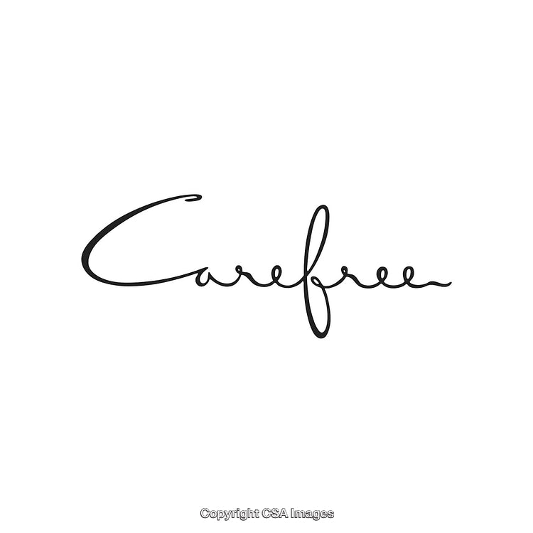 Minimalist Calligraphy With the Word 'Carefree' in Elegant Black Script