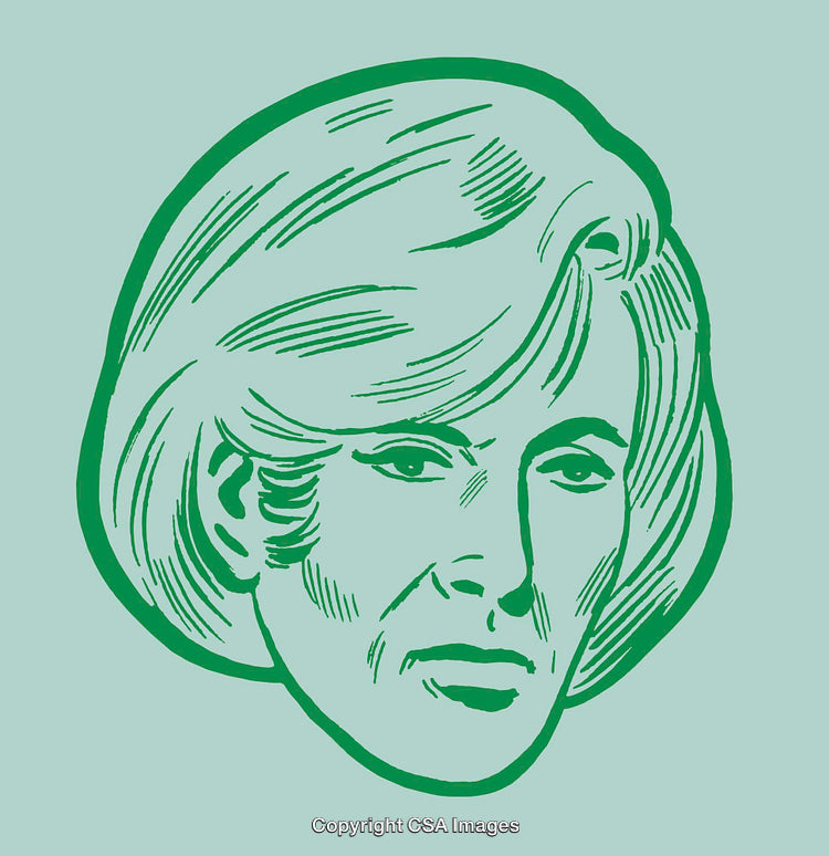 Minimalist Sketch of a Woman's Face with Elegant Details