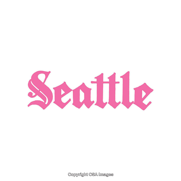 Pink Gothic Typography Design Featuring the Word Seattle in Bold Lettering