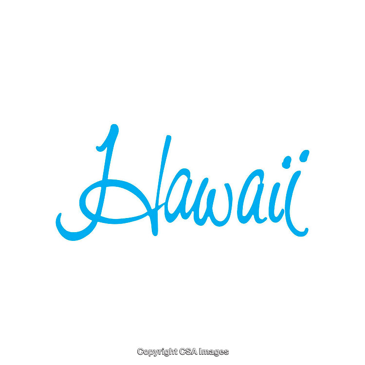 Hawaii Wordmark in Stylish Blue Typeface on White Background