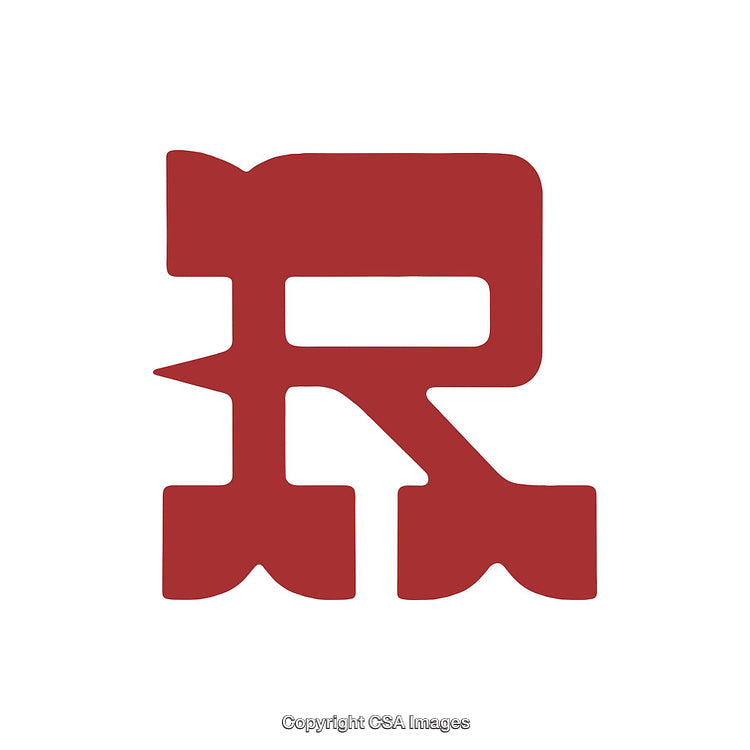 Red Stylized Letter R on a White Background