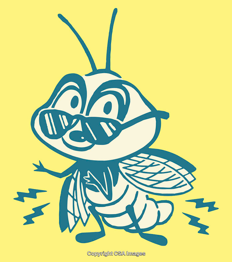 Colorful Cartoon Illustration of a Cheerful Insect Wearing Sunglasses