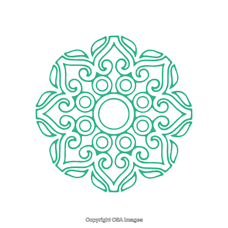 Intricate Green Mandala Design With Symmetrical Floral Patterns