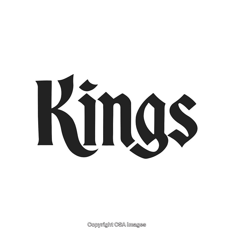 Bold Black Lettering Displaying the Word 'Kings' in Gothic Style