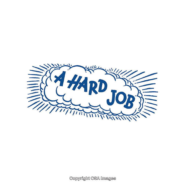 Creative Hand-Drawn Design Featuring 'A Hard Job' in Bold Typography
