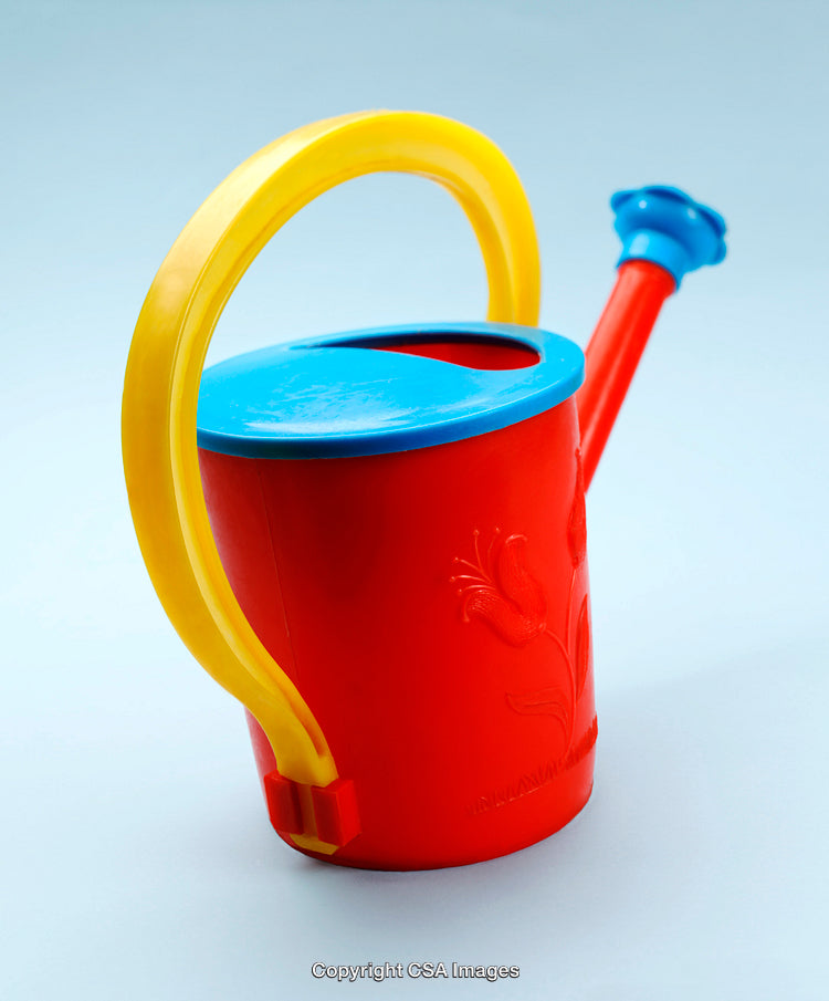Colorful Plastic Watering Can for Kids in Vibrant Primary Colors