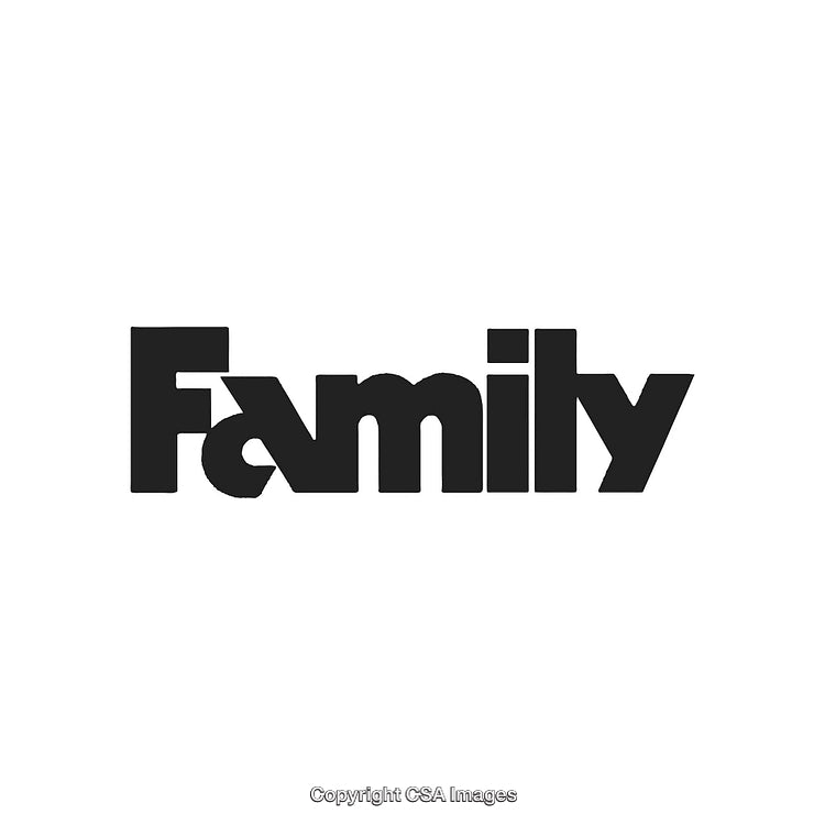 Minimalist Typography Art Featuring the Word 'Family' in Bold Black Font