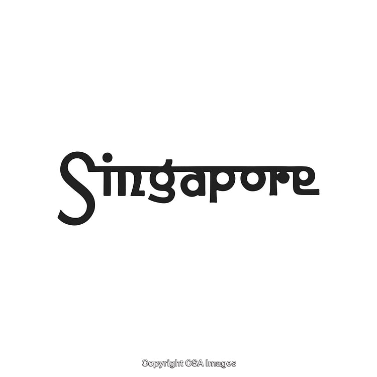 Singapore Wordmark in Creative Typography Design on White Background