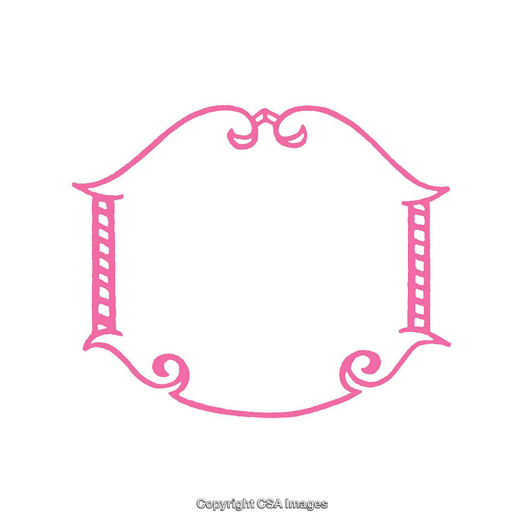 Elegant Pink Decorative Vintage Frame on a Plain White Background