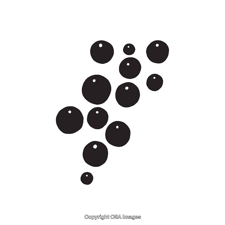 Black Solid Circular Dingbat Shapes on a White Background