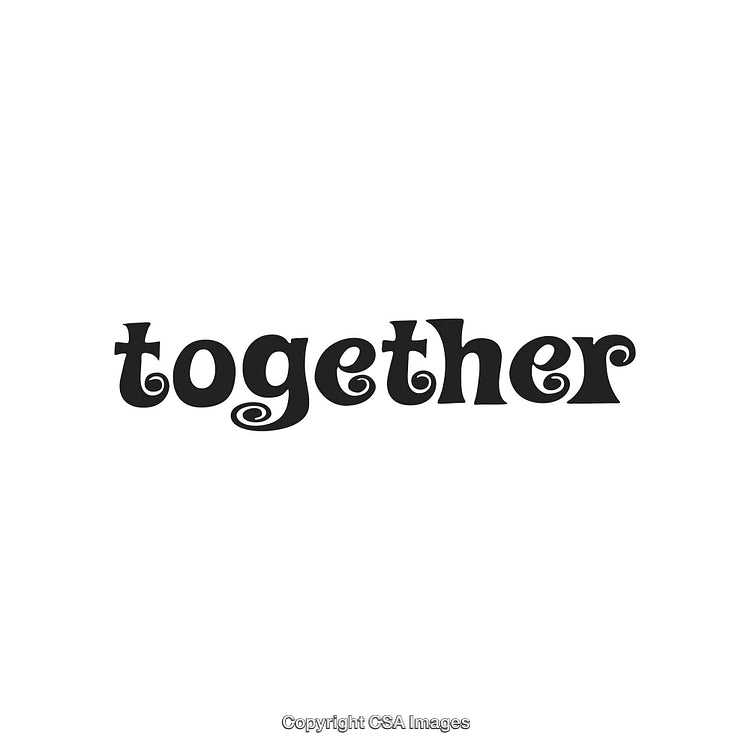 Creative Typography Featuring the Word 'Together' in Stylish Script Font Design
