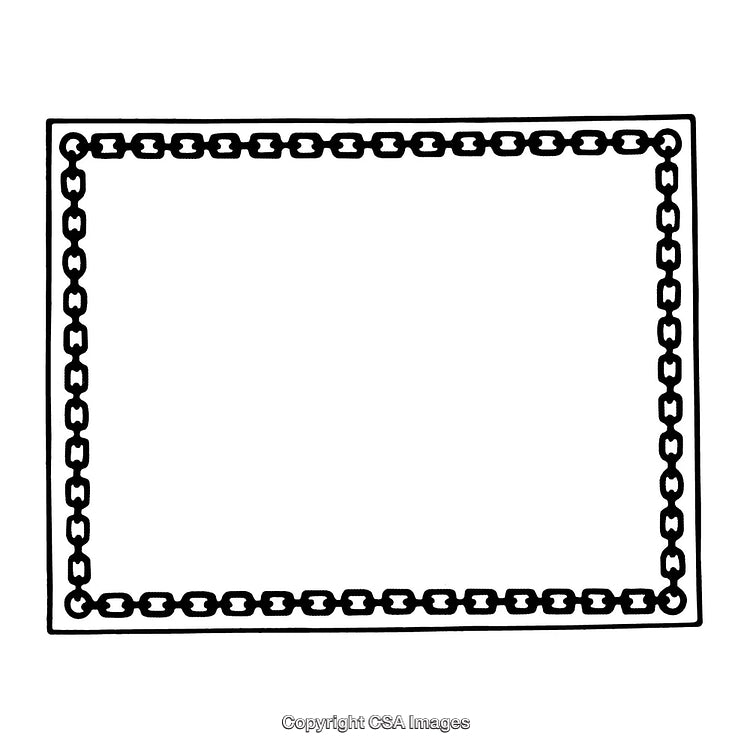 Black and White Border Featuring Chain Design on a Rectangular Layout