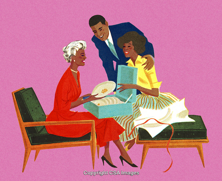 Family Admiring Precious Gifts Together in a Warm and Joyful Setting