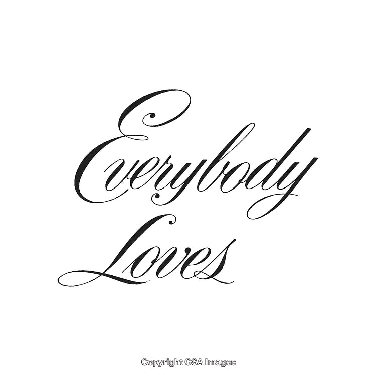Elegant Calligraphy Artwork Displaying the Inspiring Words 'Everybody Loves'