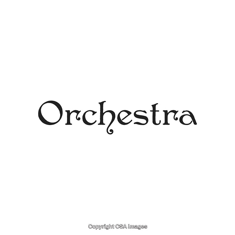 Elegant Typography With the Word 'Orchestra' in Artistic Font Design