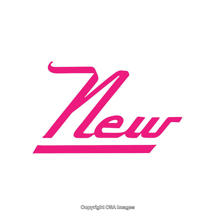 Pink Script Font Highlighting the Word 'New' on White Background