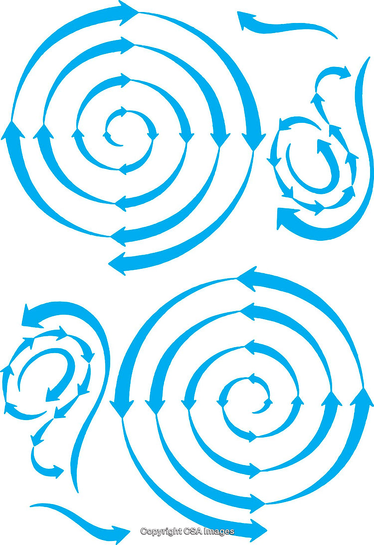Dynamic Blue Spiral Vector Arrows Design for Creative Backgrounds