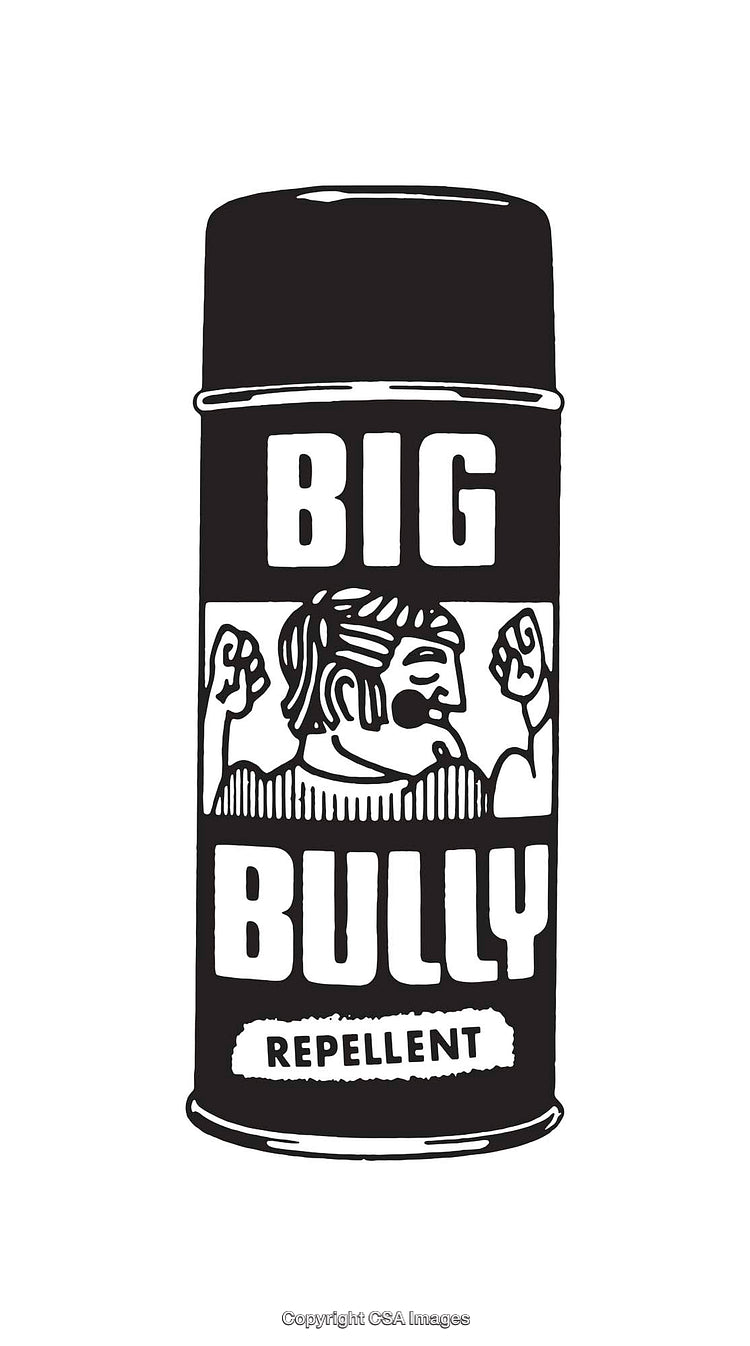Monochrome Illustration of Big Bully Repellent Can Design Artwork