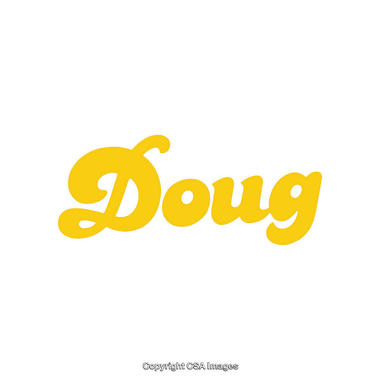 Yellow Script Text Logo in Bold Cursive Font on White Background