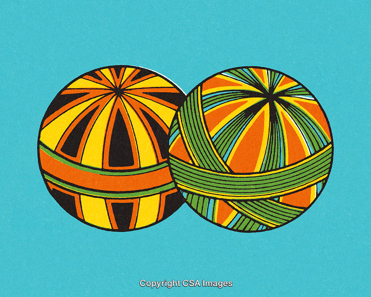 Colorful Abstract Pattern of Two Decorative Spheres on Vibrant Background