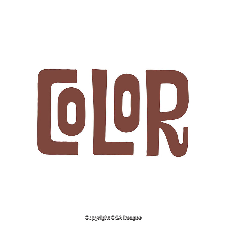 Stylized Brown Handwritten Font Highlighting the Word 'Color' on White Background