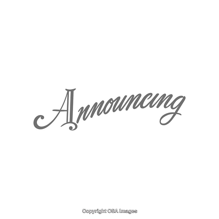 Elegant Script Style Typography Displaying the Word 'Announcing' in Monotone Gray