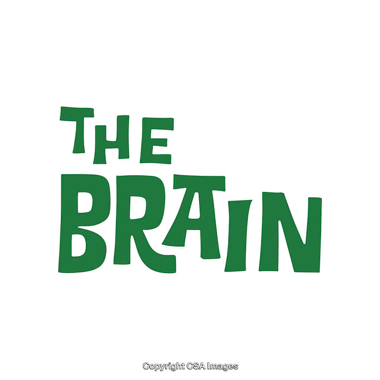 Green Stylized Brain Text on a Minimal White Background