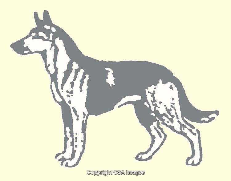 Artistic Line Art of a Dog Side Profile in Neutral Tones