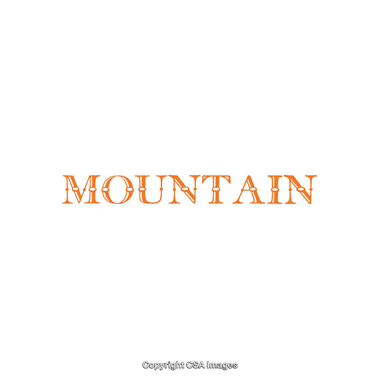 Stylized Orange Text Reading 'Mountain' in Artistic Typography