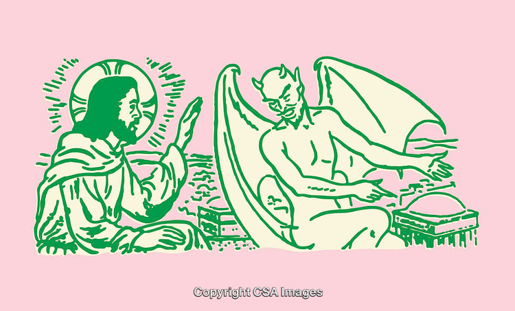 Religion and Spirituality Represented in Color Line Art Illustration