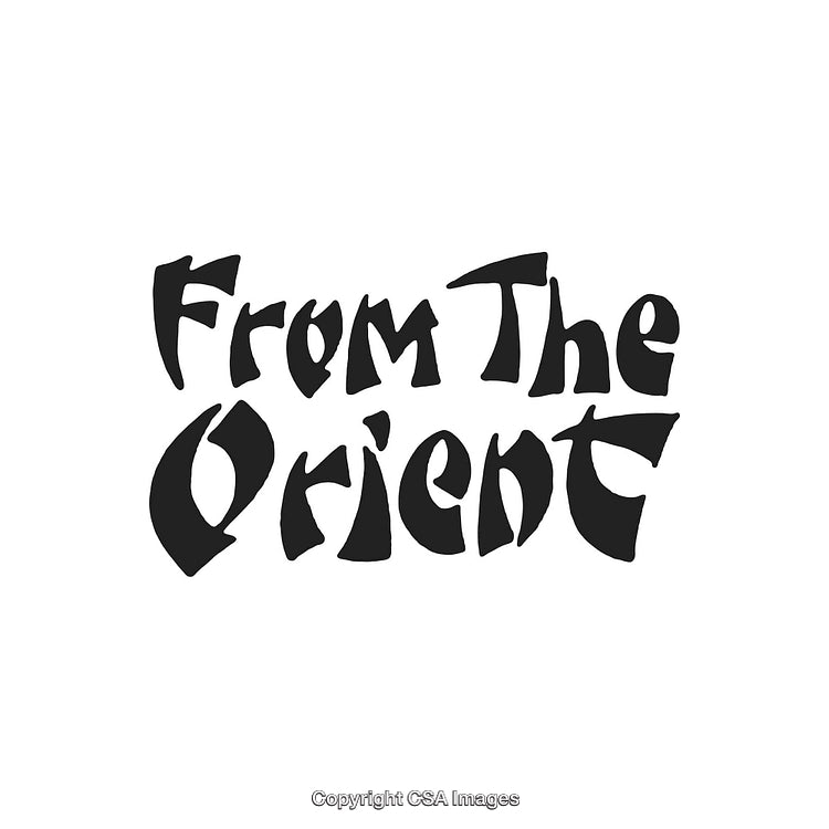 Bold Typography Design With 'From the Orient' in Black Text on White