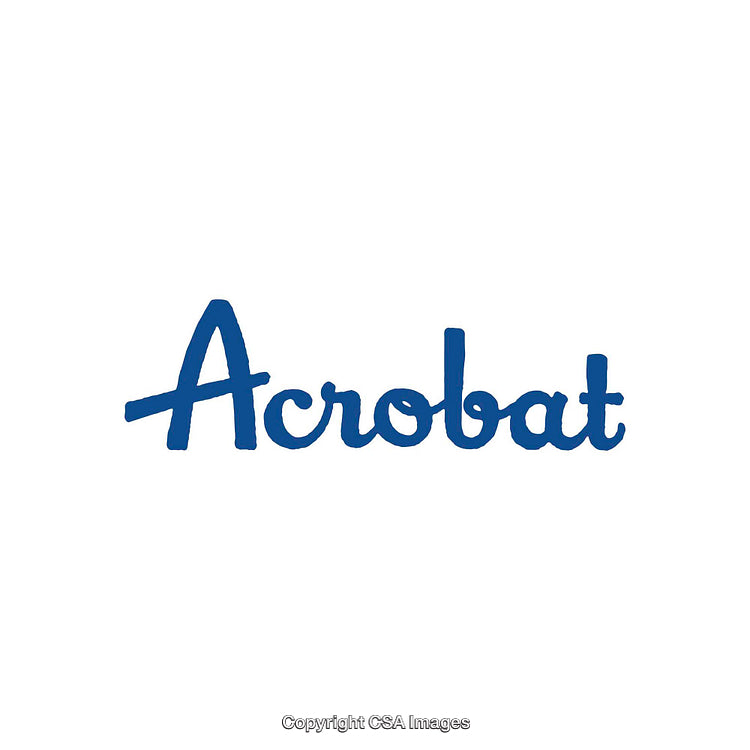 Blue Handwritten Acrobat Wordmark Logo on White Background