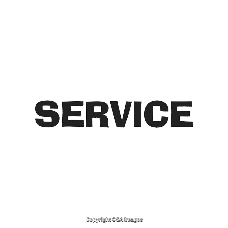 Black Text Sign Displaying the Word Service on a White Background