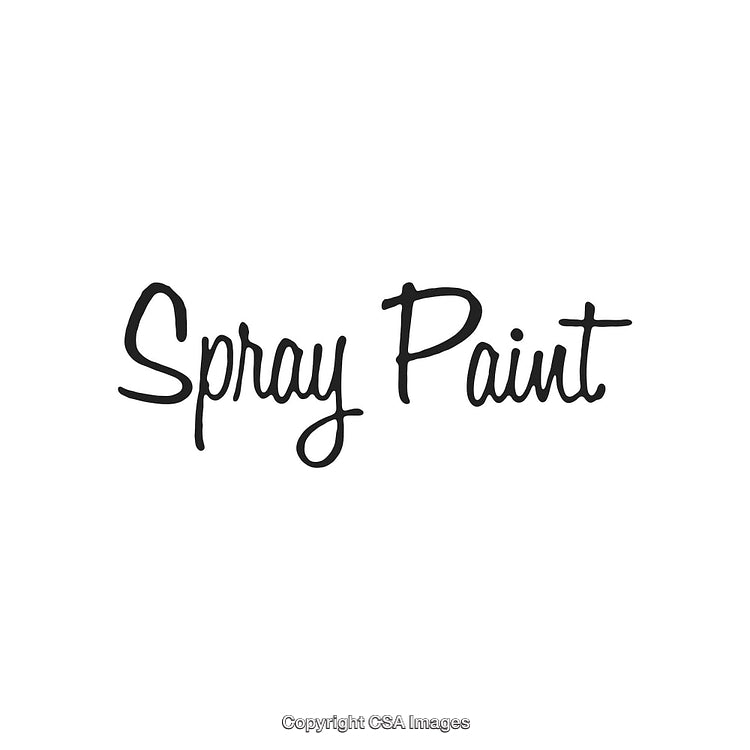 Spray Paint Handwritten Text Displayed in Black Ink on White Background