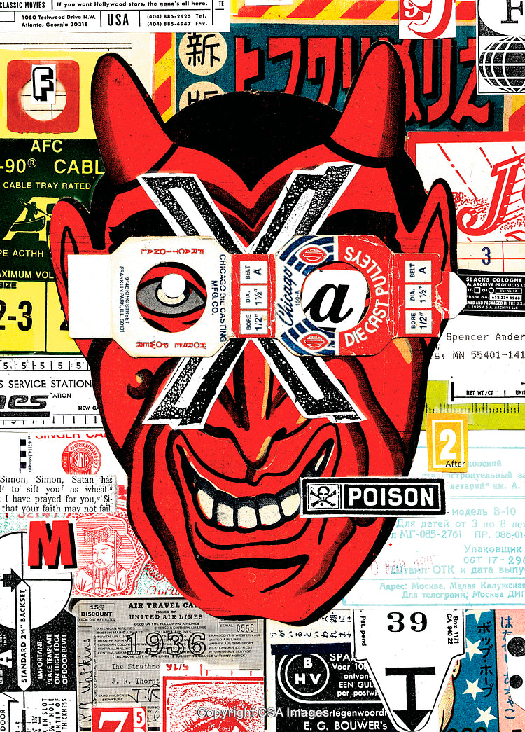 Creative Collage Featuring Bold Colors and Surreal Artistic Elements