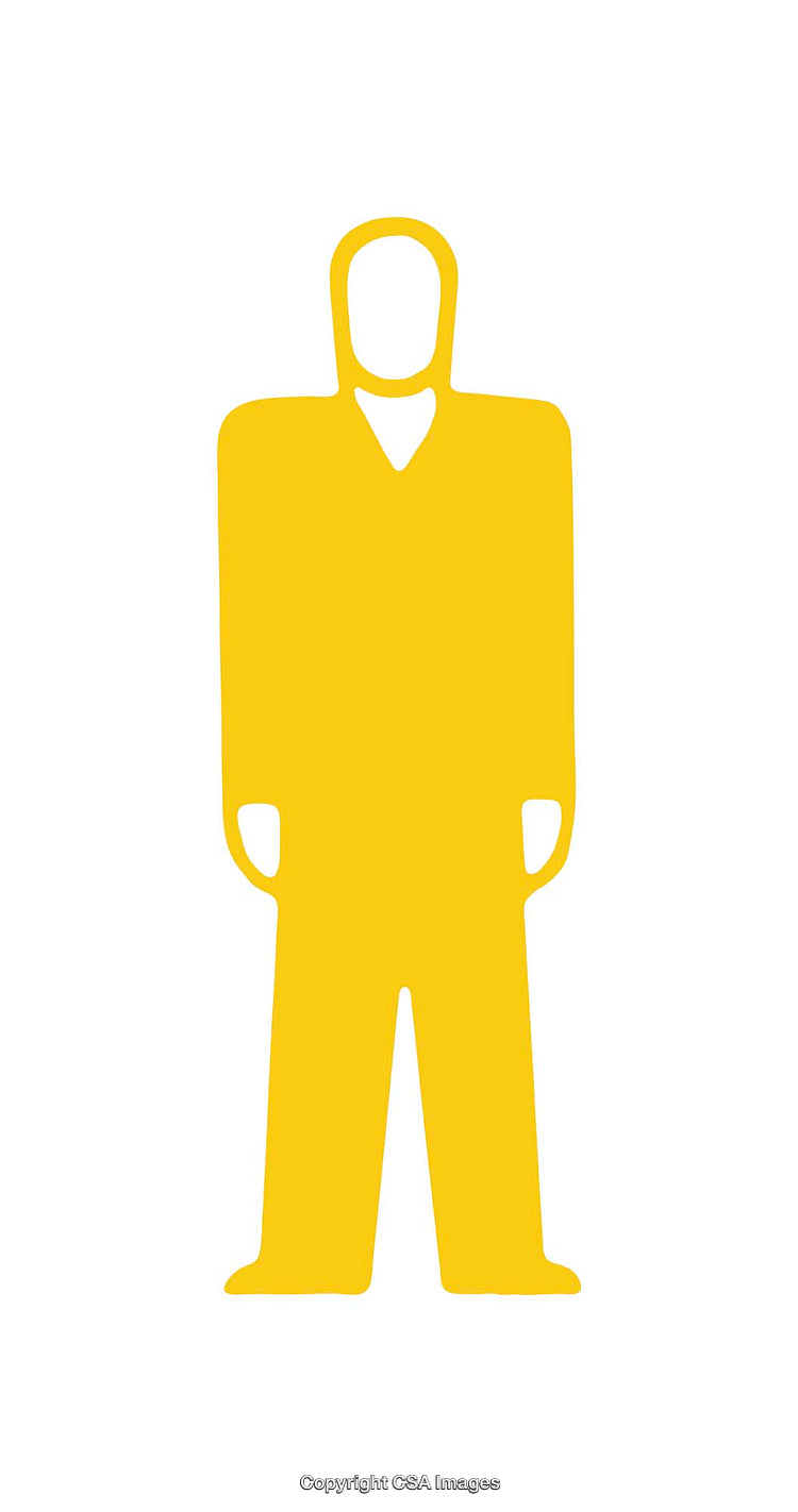 Yellow Minimalist Icon Depicting a Simplistic Human Silhouette Design