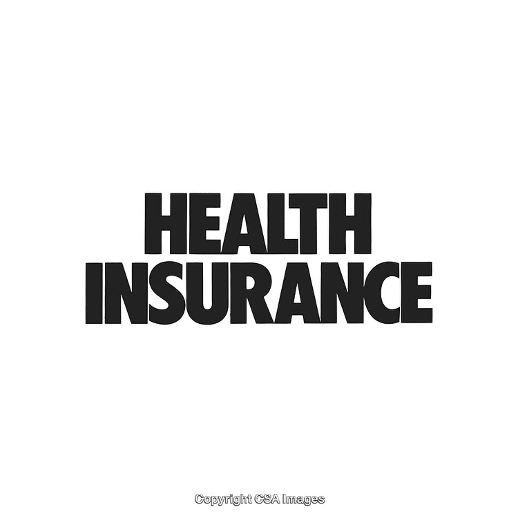 Health Insurance Banner with Bold Text on White Background