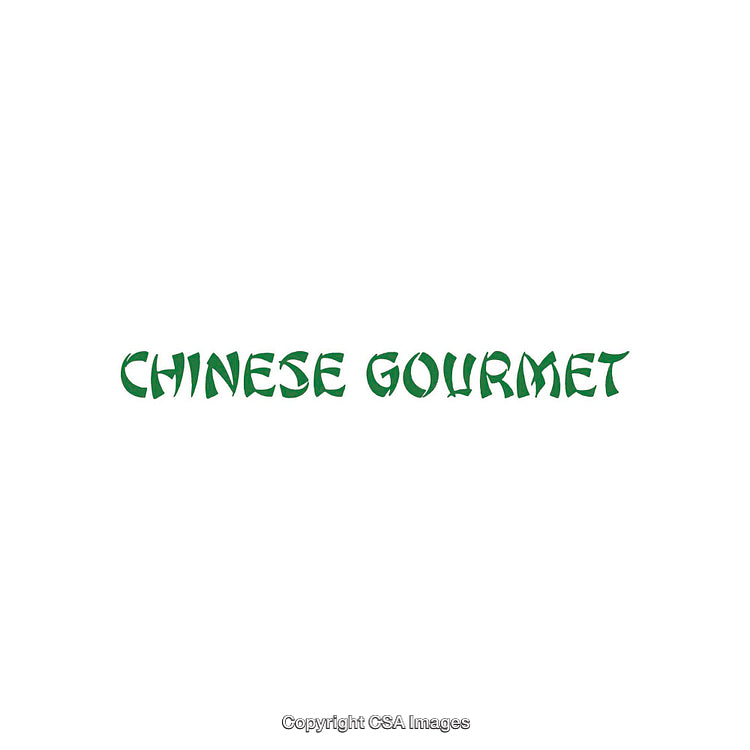 Bold Green Text 'Chinese Gourmet' on White Background