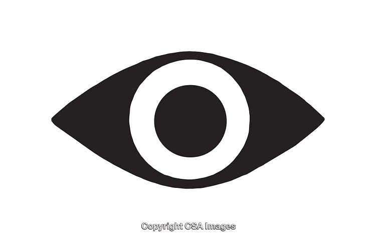 Black and White Line Art of an Eye Symbol