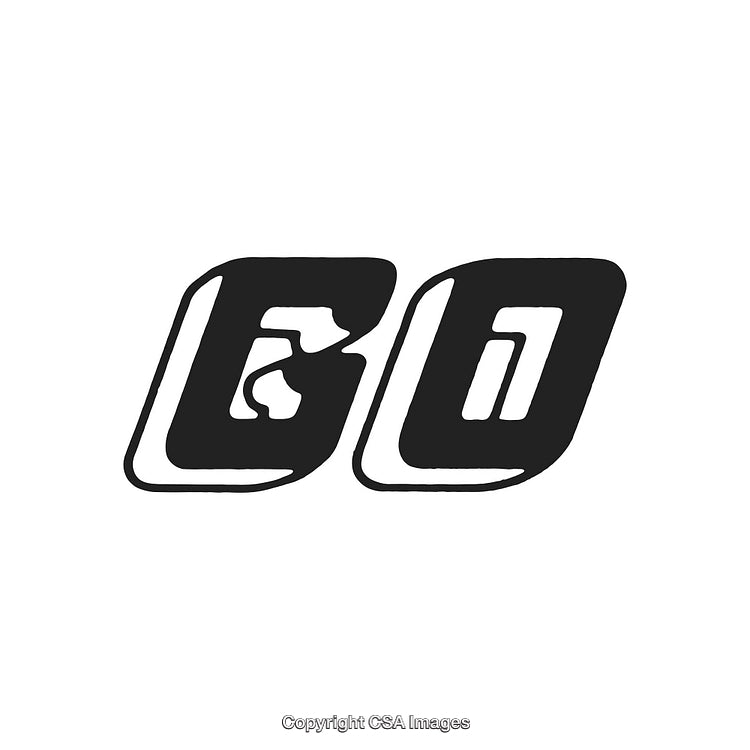 Bold Typography Design Featuring the Word 'Go' in Dynamic Style