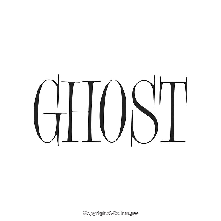 Stylized Typography of the Word 'Ghost' on a White Background