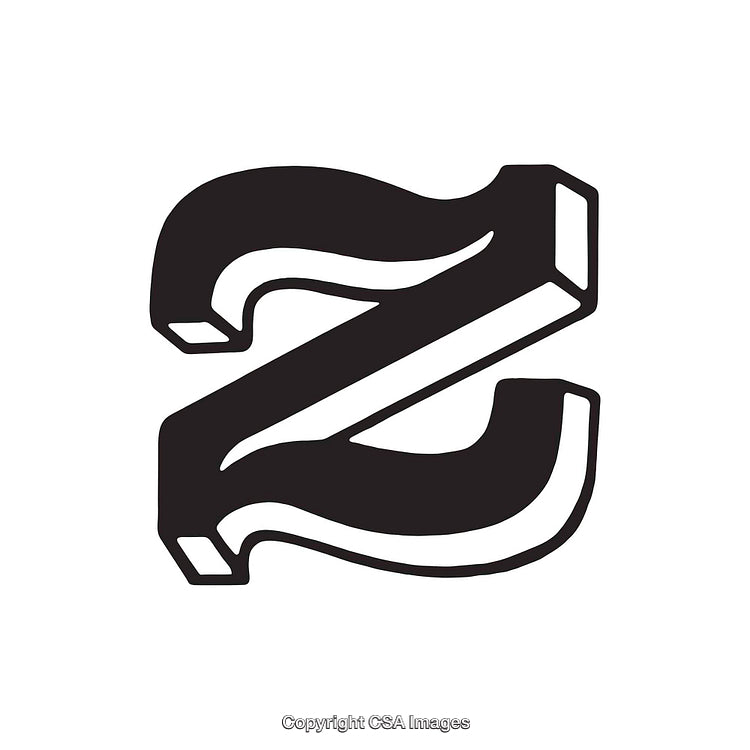 Artistic Illustration of the Letter Z in Bold Black Style