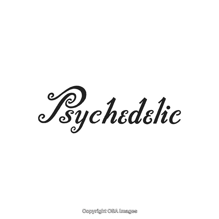 Psychedelic Themed Typography Design in Vintage Swirl Style