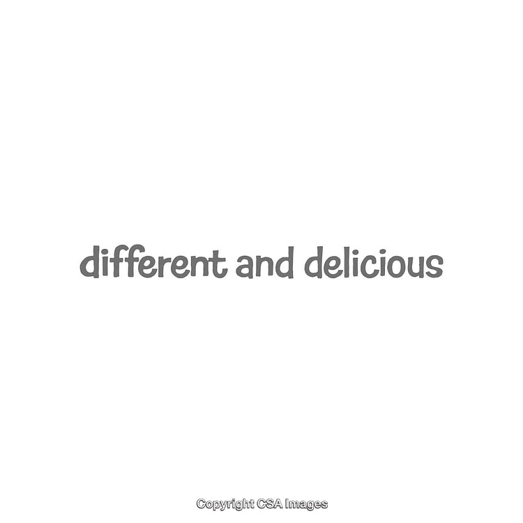 Simple Monochrome Typography Featuring 'Different and Delicious' Text