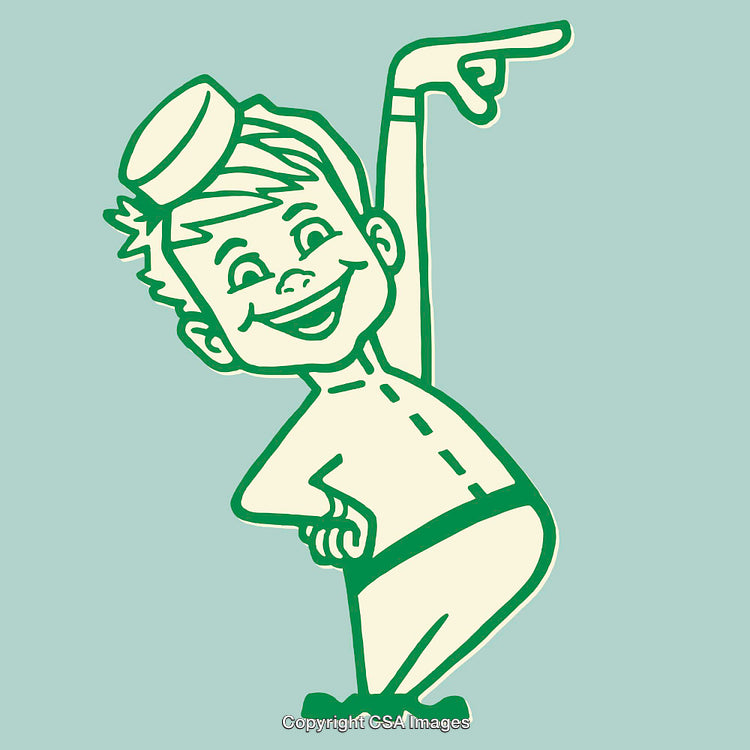 Cartoon Depiction of a Cheerful Character in a Jovial Pose