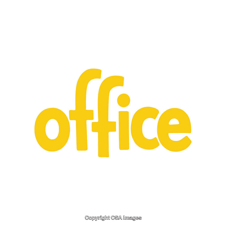 Yellow Office Text on a White Background in Bold Font